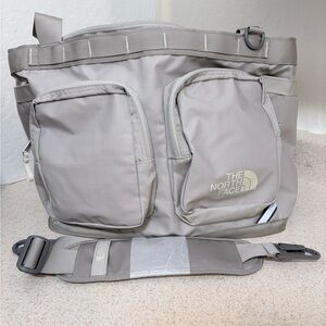 The North Face Voyager Taupe Messenger Bag with Dual Front Pockets